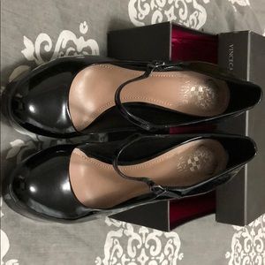 Vince Camuto Black Patent Leather Platform Heels